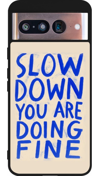 Coque Google Pixel 8 - Silicone rigide noir Slow down 2026