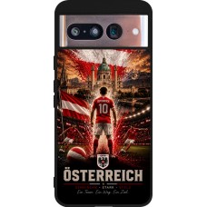 Coque Google Pixel 8 - Silicone rigide noir Football Autriche splash 2026