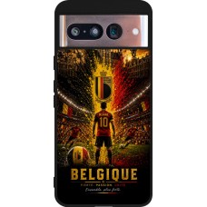 Coque Google Pixel 8 - Silicone rigide noir Football Belgique splash 2026
