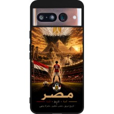Coque Google Pixel 8 - Silicone rigide noir Football Égypte splash 2026