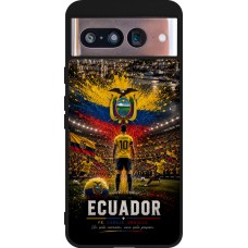 Coque Google Pixel 8 - Silicone rigide noir Football Équateur splash 2026