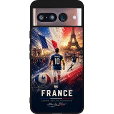 Coque Google Pixel 8 - Silicone rigide noir Football France splash 2026