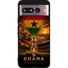 Coque Google Pixel 8 - Silicone rigide noir Football Ghana splash 2026