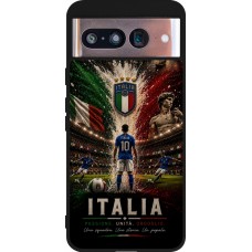Coque Google Pixel 8 - Silicone rigide noir Football Italie splash 2026