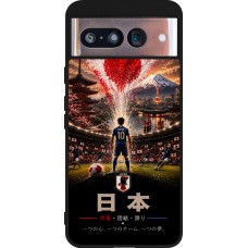 Coque Google Pixel 8 - Silicone rigide noir Football Japon splash 2026