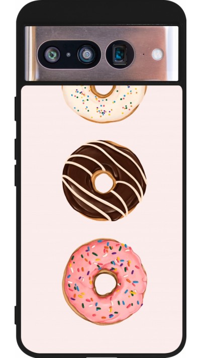 Coque Google Pixel 8 - Silicone rigide noir Spring 23 donuts