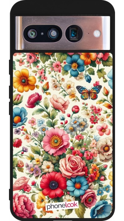 Google Pixel 8 Case Hülle - Silikon schwarz Spring 25 fruehling bluetend