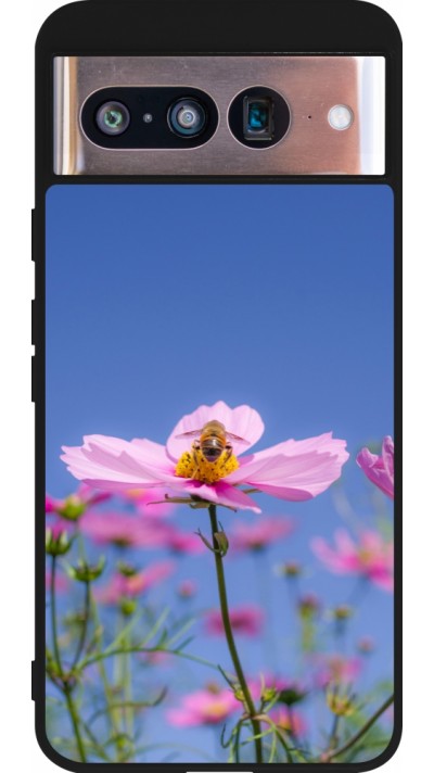 Coque Google Pixel 8 - Silicone rigide noir Bee on a flower 2026