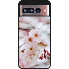 Coque Google Pixel 8 - Silicone rigide noir Cherry tree 2026