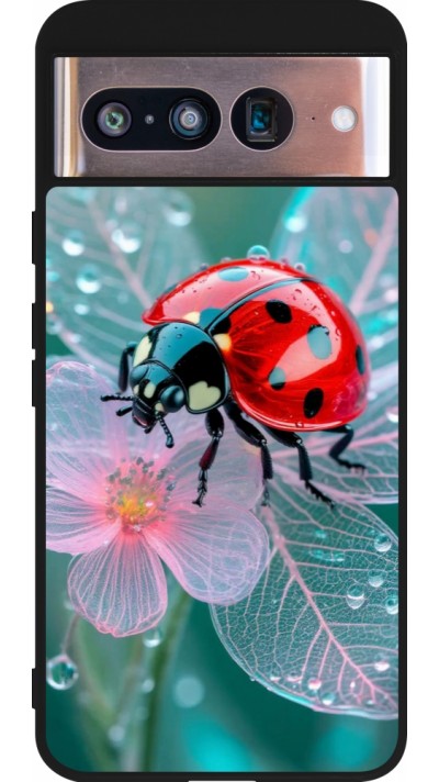Coque Google Pixel 8 - Silicone rigide noir Ladybird in bloom 2026