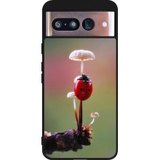 Coque Google Pixel 8 - Silicone rigide noir Ladybird on a mushroom 2026