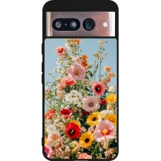 Coque Google Pixel 8 - Silicone rigide noir Spring flowers 2026
