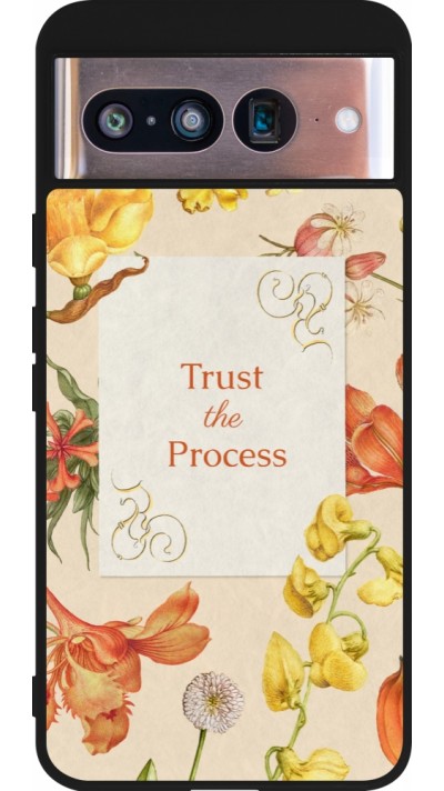 Coque Google Pixel 8 - Silicone rigide noir Trust the process 2026