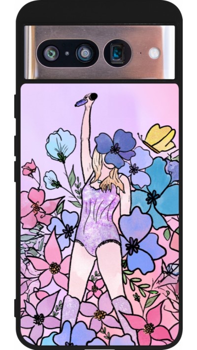 Google Pixel 8 Case Hülle - Silikon schwarz Taylor Swift Sketch - Pink