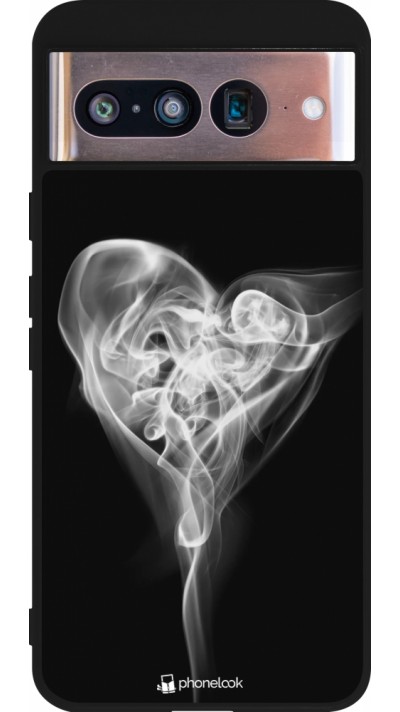 Coque Google Pixel 8 - Silicone rigide noir Valentine 2022 Black Smoke