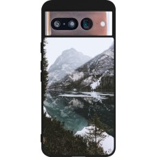 Coque Google Pixel 8 - Silicone rigide noir Winter 22 snowy mountain and lake