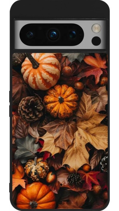 Coque Google Pixel 8 Pro - Silicone rigide noir Autumn 25 Pumpkin