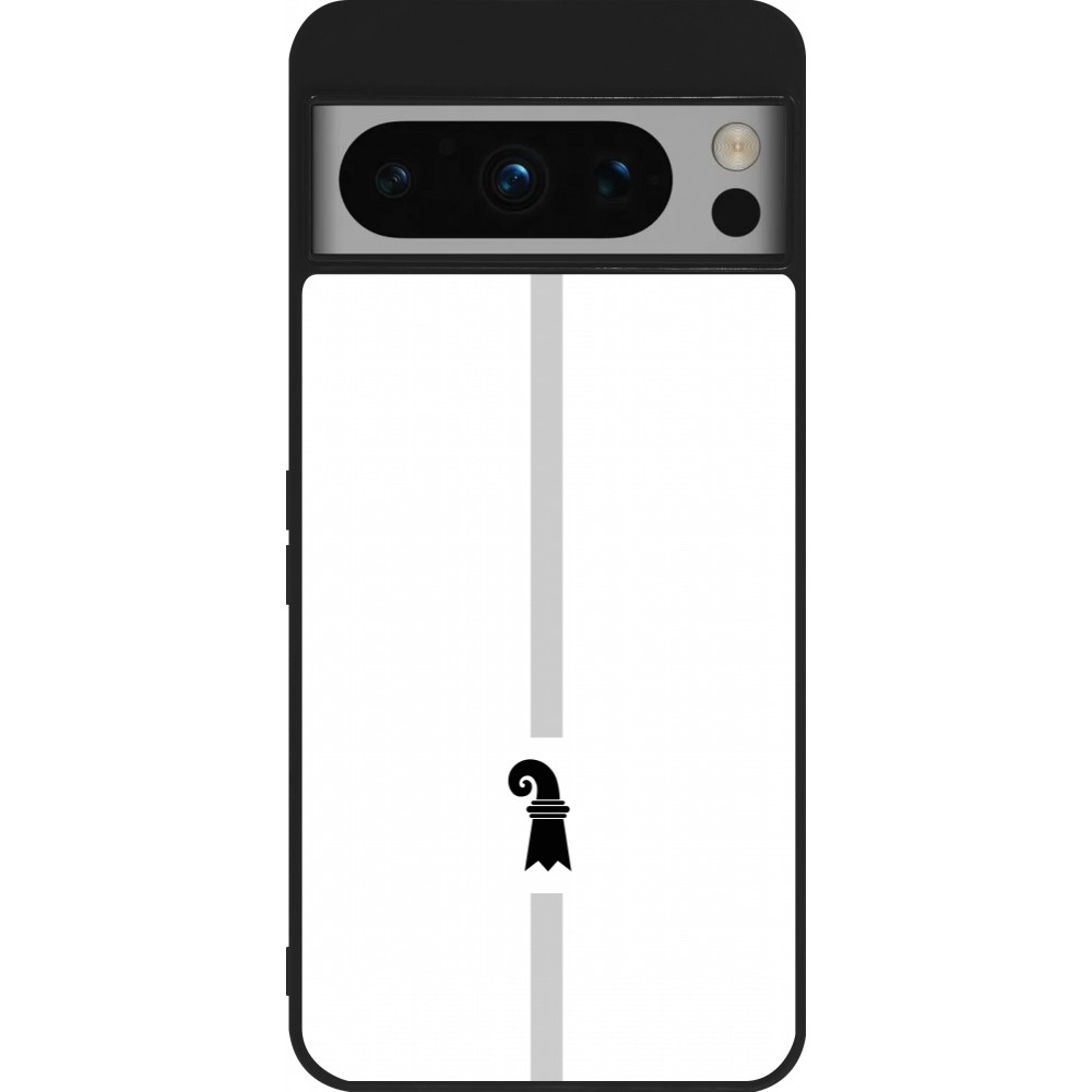 Google Pixel 8 Pro Case Hülle - Silikon schwarz Kanton BS weiss
