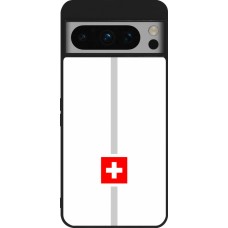 Google Pixel 8 Pro Case Hülle - Silikon schwarz Kanton CH weiss