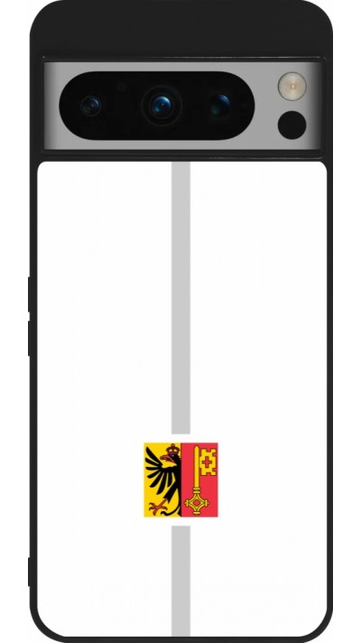 Google Pixel 8 Pro Case Hülle - Silikon schwarz Kanton GE weiss