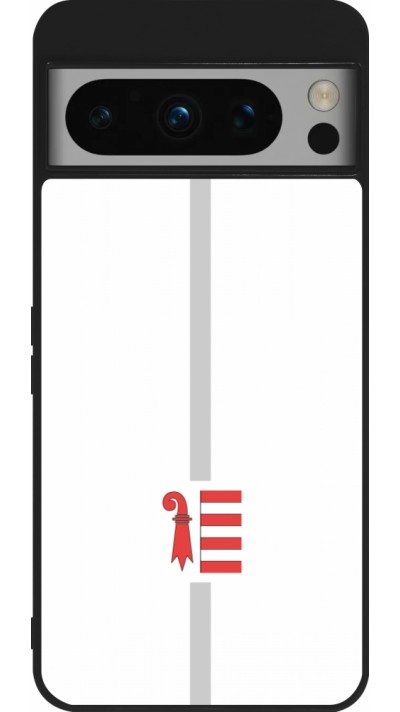 Google Pixel 8 Pro Case Hülle - Silikon schwarz Kanton JU weiss