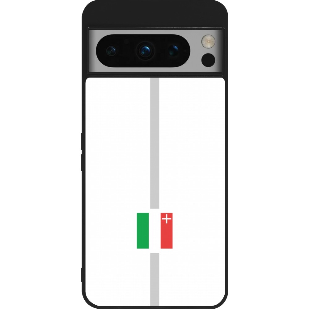Google Pixel 8 Pro Case Hülle - Silikon schwarz Kanton NE weiss
