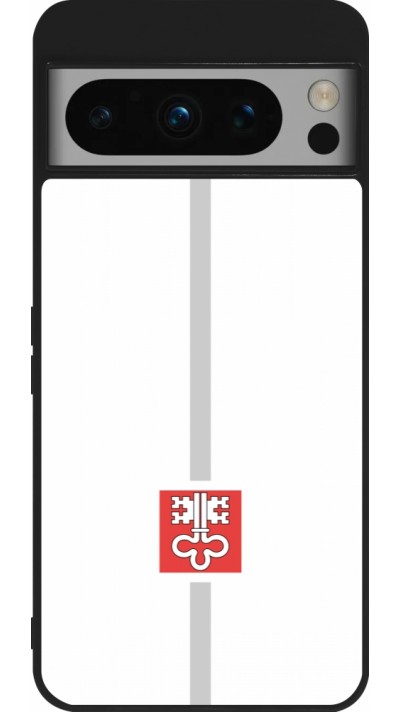 Google Pixel 8 Pro Case Hülle - Silikon schwarz Kanton NW weiss