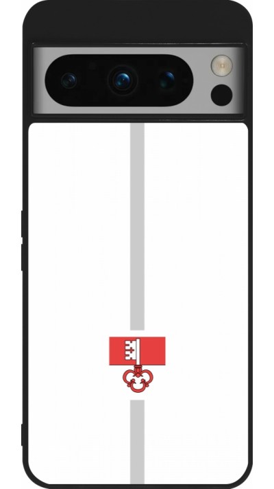 Google Pixel 8 Pro Case Hülle - Silikon schwarz Kanton OW weiss