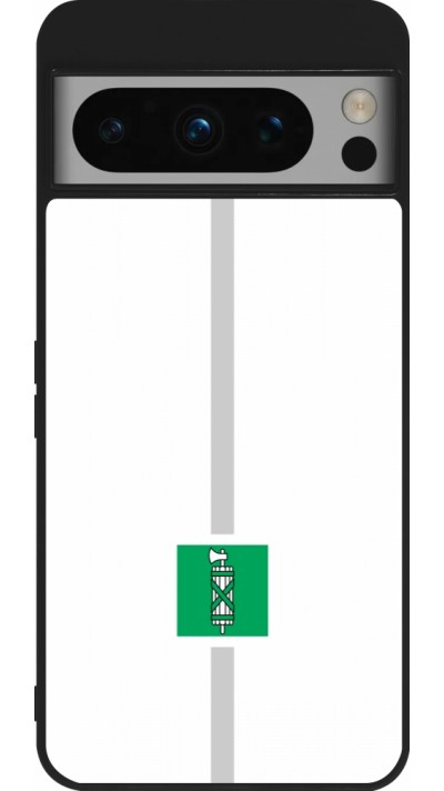 Google Pixel 8 Pro Case Hülle - Silikon schwarz Kanton SG weiss