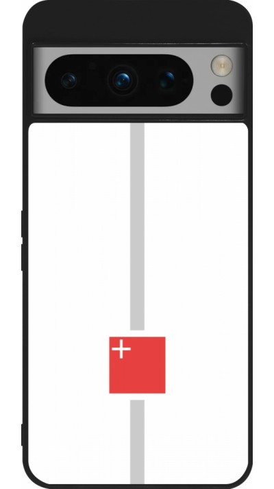 Google Pixel 8 Pro Case Hülle - Silikon schwarz Kanton SZ weiss