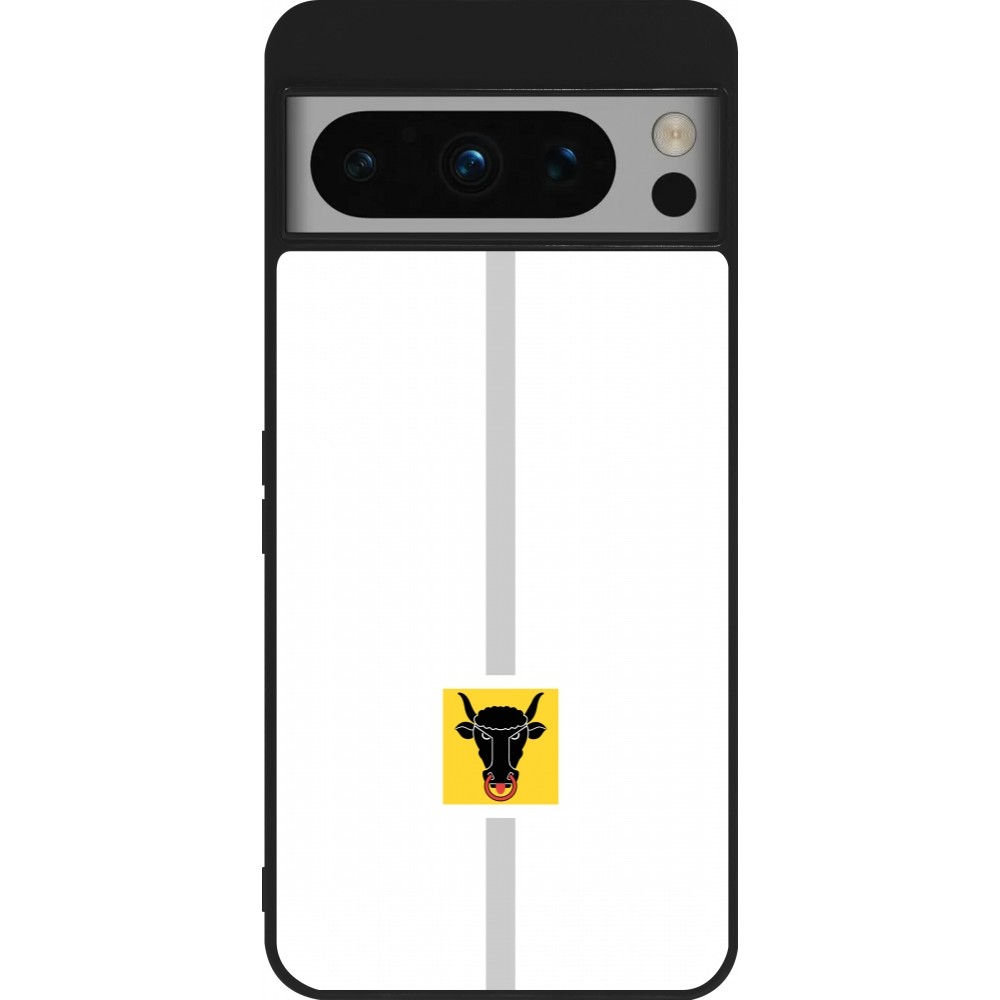 Google Pixel 8 Pro Case Hülle - Silikon schwarz Kanton UR weiss
