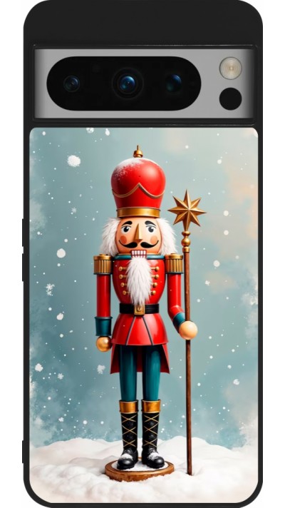 Google Pixel 8 Pro Case Hülle - Silikon schwarz Christmas 25 Nutcracker Snow