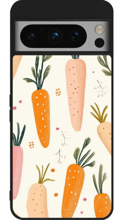 Coque Google Pixel 8 Pro - Silicone rigide noir Easter 2026 Illustration carrots