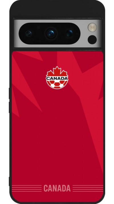 Coque Google Pixel 8 Pro - Silicone rigide noir Maillot de football Canada 2026 personnalisable