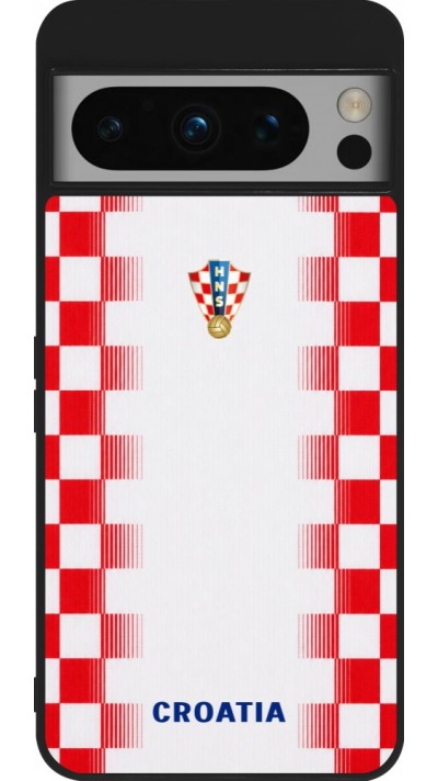 Coque Google Pixel 8 Pro - Silicone rigide noir Maillot de football Croatie 2026 personnalisable