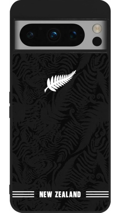 Coque Google Pixel 8 Pro - Silicone rigide noir Maillot de football Nouvelle-Zélande 2026 personnalisable