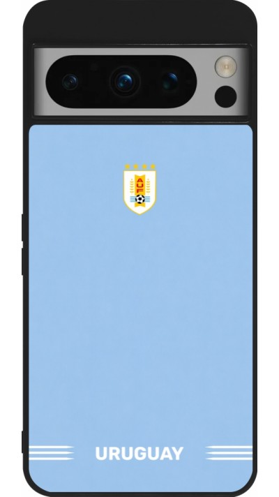 Coque Google Pixel 8 Pro - Silicone rigide noir Maillot de football Uruguay 2026 personnalisable