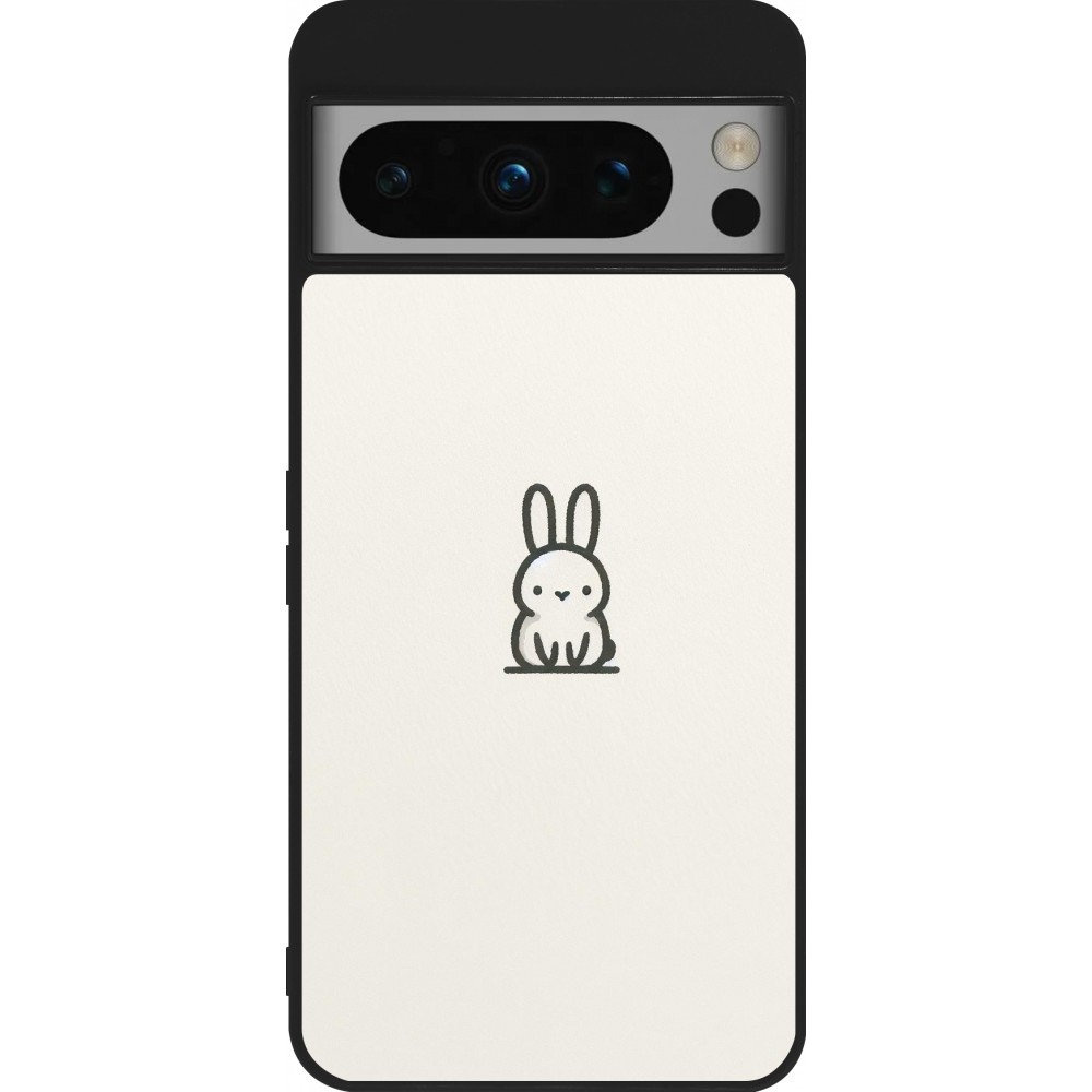 Coque Google Pixel 8 Pro - Silicone rigide noir Minimal bunny cutie