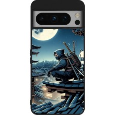 Google Pixel 8 Pro Case Hülle - Silikon schwarz Ninja unter dem Mond