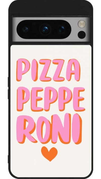 Google Pixel 8 Pro Case Hülle - Silikon schwarz Pizza pepperoni 2026