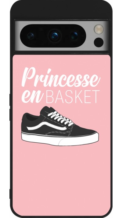 Coque Google Pixel 8 Pro - Silicone rigide noir princesse en basket