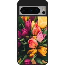 Google Pixel 8 Pro Case Hülle - Silikon schwarz Bouquet of tulips Spring 2026