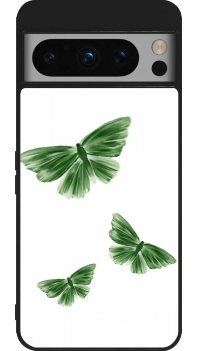 Google Pixel 8 Pro Case Hülle - Silikon schwarz Butterflies Spring 2026