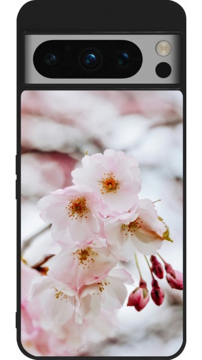 Google Pixel 8 Pro Case Hülle - Silikon schwarz Cherry tree Spring 2026
