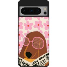 Google Pixel 8 Pro Case Hülle - Silikon schwarz Dog with newspaper Spring 2026