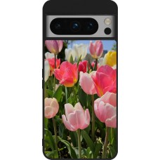 Google Pixel 8 Pro Case Hülle - Silikon schwarz Tulips Spring 2026