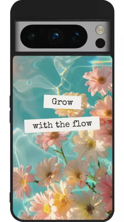 Coque Google Pixel 8 Pro - Silicone rigide noir Summer 2025 Grow with the flow