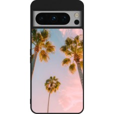 Coque Google Pixel 8 Pro - Silicone rigide noir Summer 2025 Palmiers