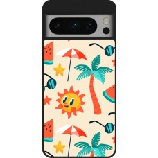 Coque Google Pixel 8 Pro - Silicone rigide noir Summer 2025 Pattern soleil