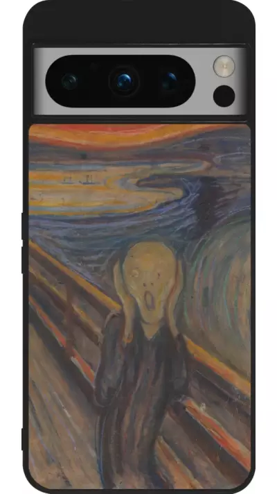 Coque Google Pixel 8 Pro - Silicone rigide noir Tableau art - Le Cri - Edvard Munch